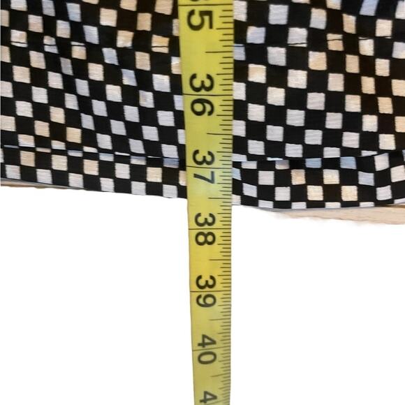 Handmade Babydoll Retro Midi DRESS Women M Black Checkered Stretch Elastic Waist - Picture 10 of 11